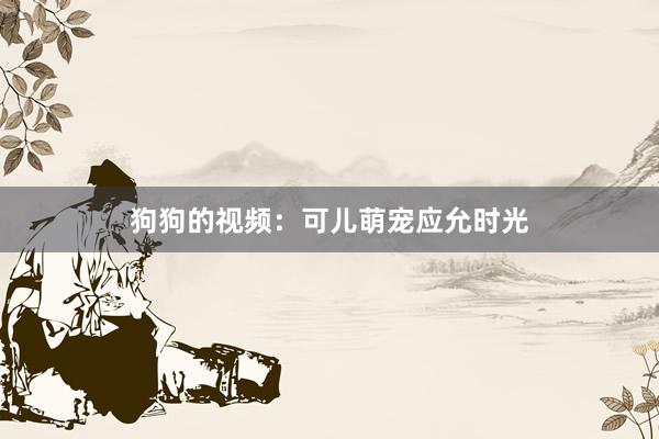 狗狗的视频：可儿萌宠应允时光